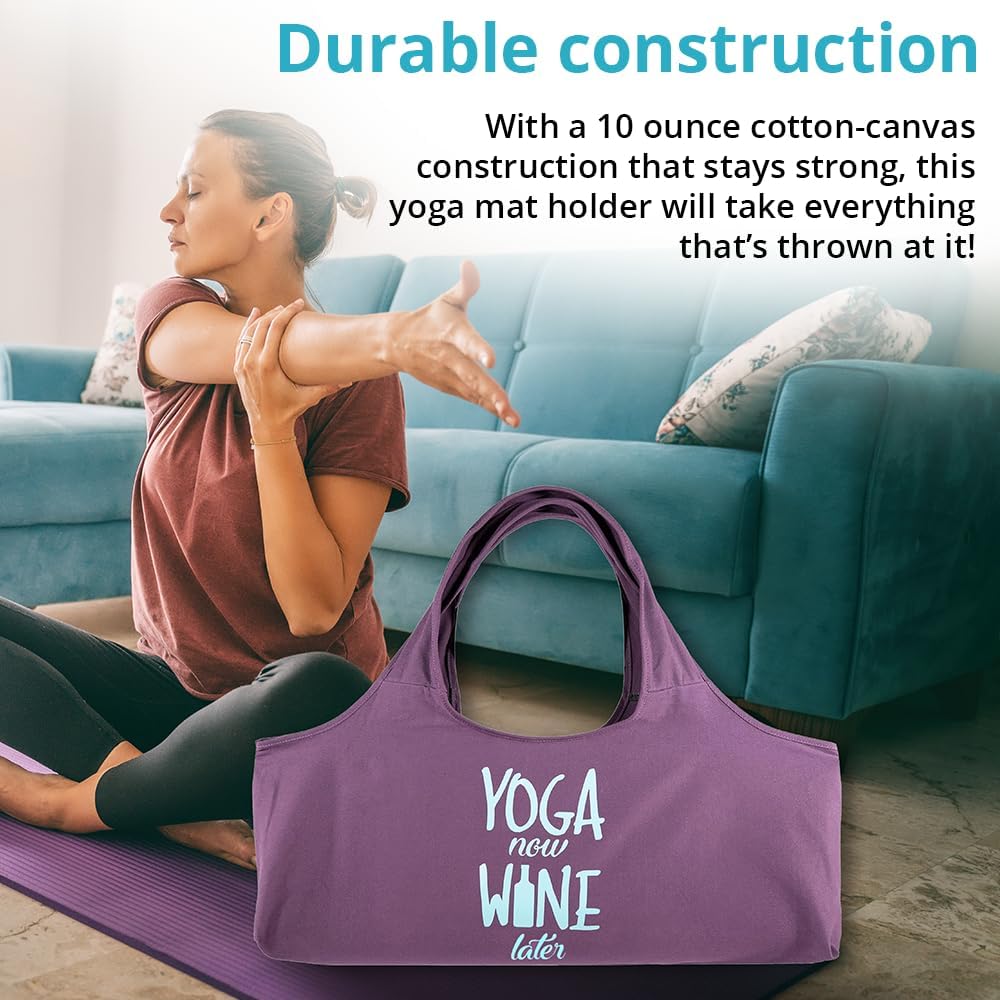 Wild Essentials Yoga Bag, Exercise, Tote, Large Carrier, Shoulder Strap, Inner Pocket, Fits Most Mats, Recycled Cotto... - Image 5