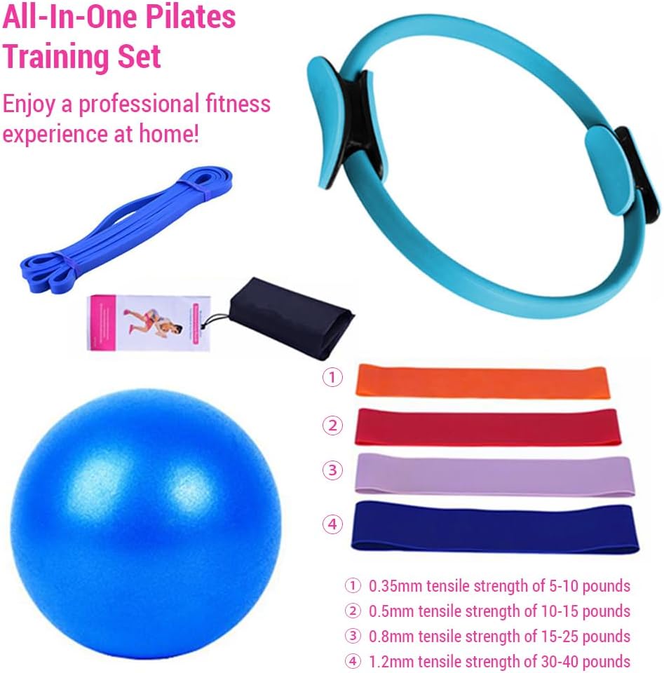 Pilates Equipment for Home Workouts Pilates Ring and Ball Set Resistance Bands & More Perfect for Home Pilates Equipment - Image 2