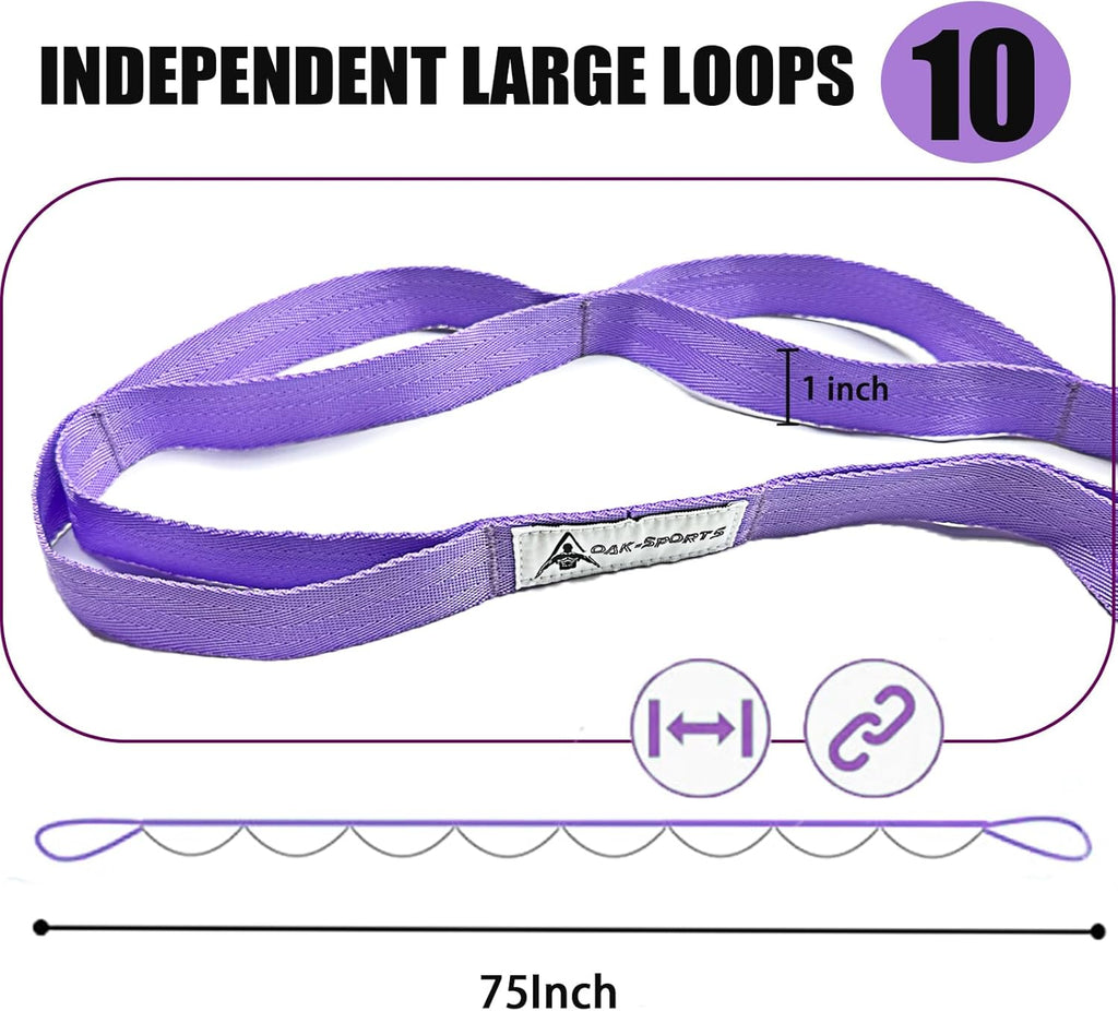 Stretching Strap Yoga Strap with Loops, Stretch Straps for Physical Therapy, Non-Elastic Exercise Strap for Pilates, ... - Image 3