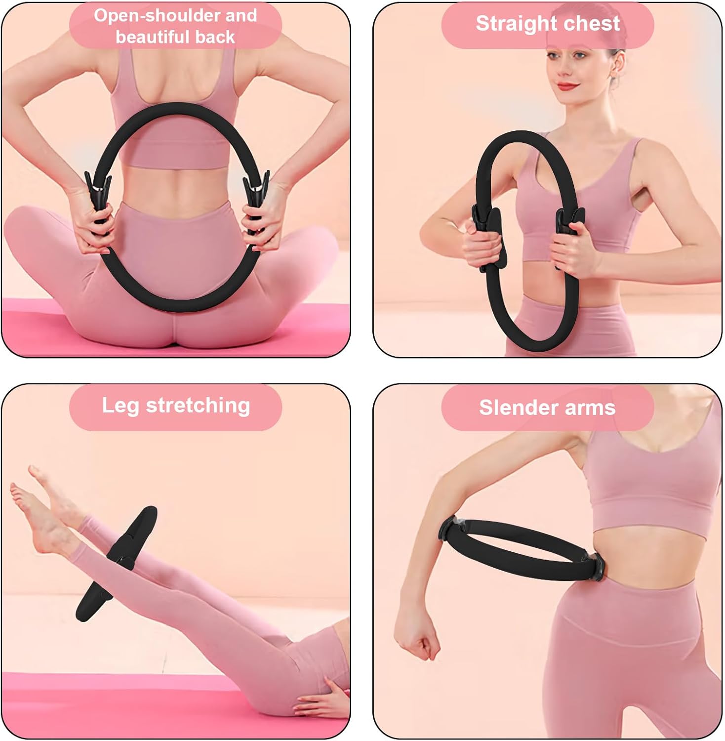 Upgrade Pilates Ring Fitness Circle,Lightweight & Durable Foam Padded Handles, Flexible Resistance Exercise Equipment... - Image 3