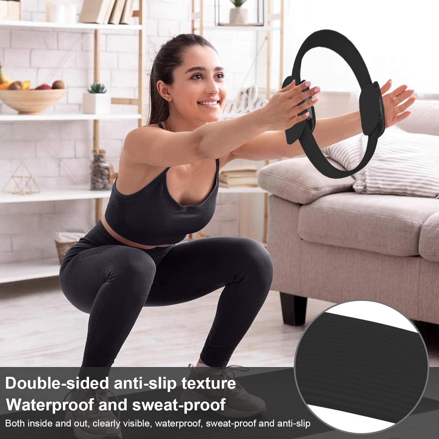 Upgrade Pilates Ring Fitness Circle,Lightweight & Durable Foam Padded Handles, Flexible Resistance Exercise Equipment... - Image 6