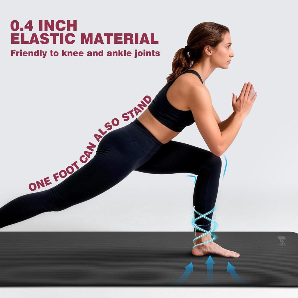 KEEP Extra Thick NBR Yoga Mat for Women & Men, 10mm Thick, 72”x24” Large Exercise Mat with Non-Slip Workout Mat for Y... - Image 4