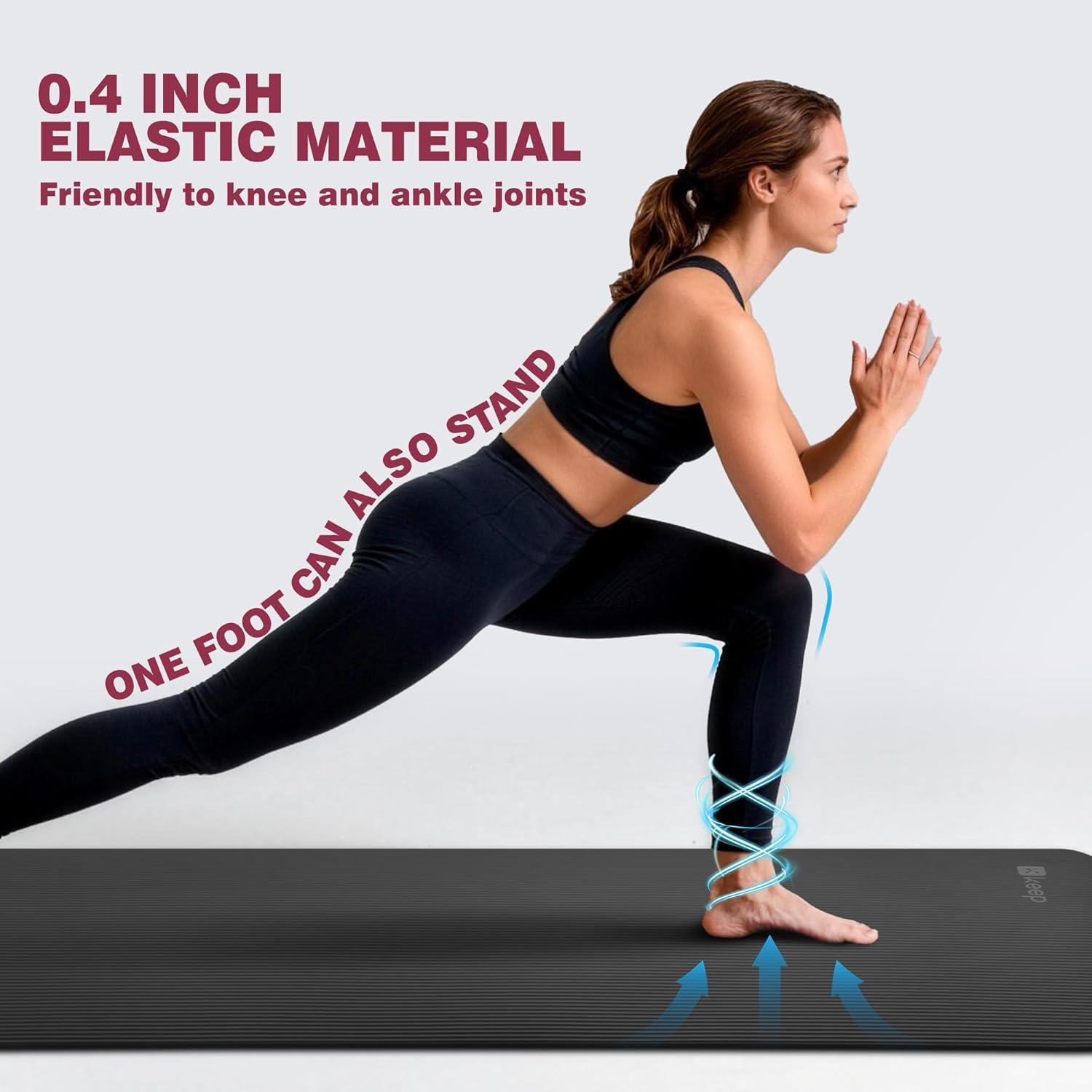 KEEP Extra Thick NBR Yoga Mat for Women & Men, 10mm Thick, 72”x24” Large Exercise Mat with Non-Slip Workout Mat for Y... - Image 4