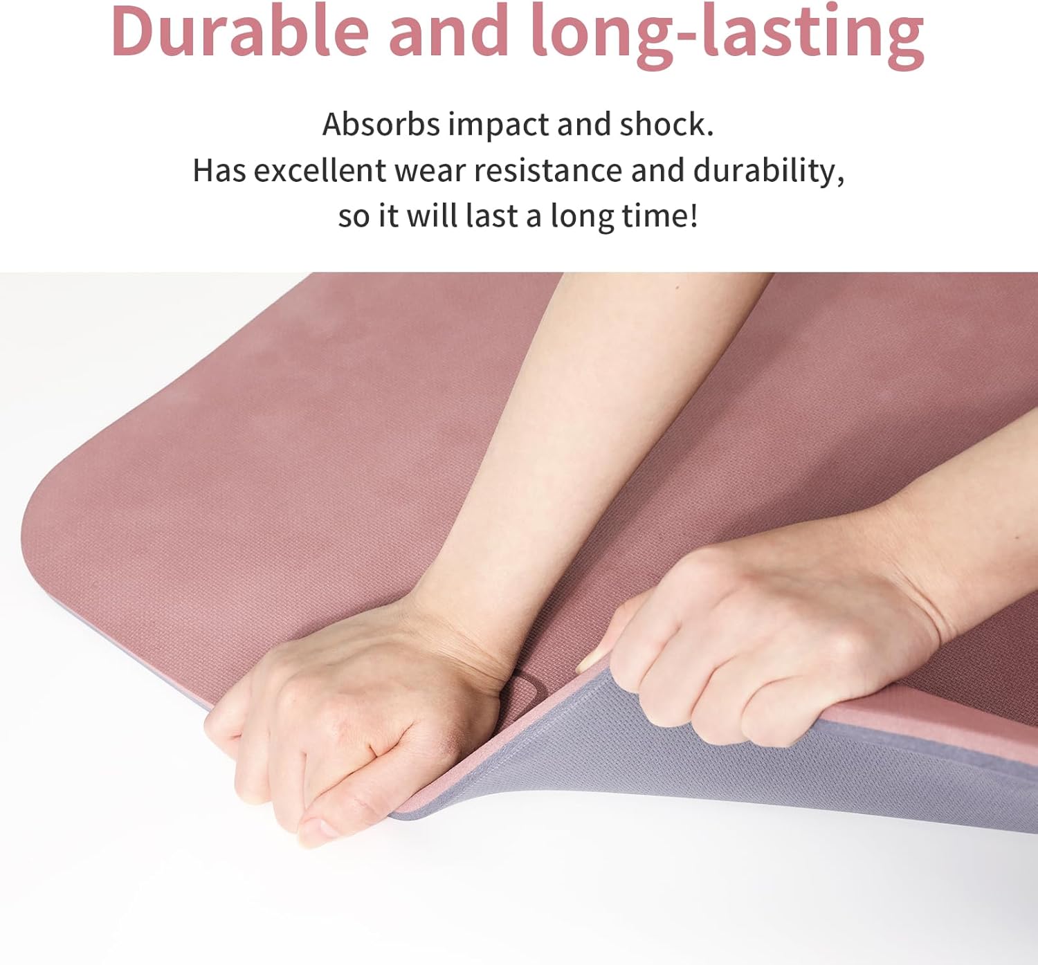 Yoga Mat Non Slip Anti-tear,extra thick-2/5 inch（10MM）High Resiliency Professional POE Yoga Mats for Women Men Kids,7... - Image 4