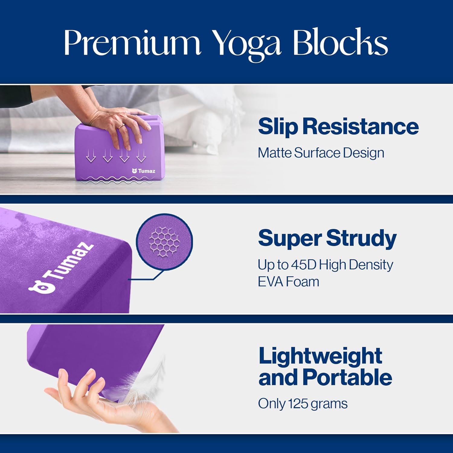 Tumaz Yoga & Stretching Essentials Bundle: 10-Loop Non-Elastic Stretch Strap for Physical Therapy, Yoga, Pilates & 2-... - Image 4