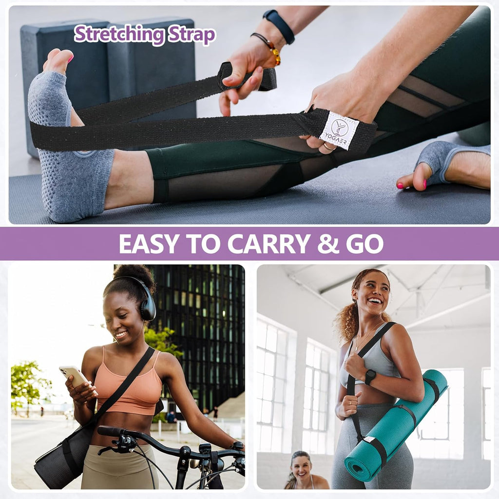 YOGAER Yoga Mat Carrier Strap, Adjustable Thick Straps Sling for Carrying Large Mats, Stretching Band - Image 4
