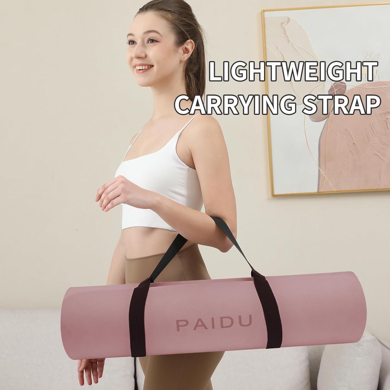 Yoga Mat Non Slip Anti-tear,extra thick-2/5 inch（10MM）High Resiliency Professional POE Yoga Mats for Women Men Kids,7... - Image 5