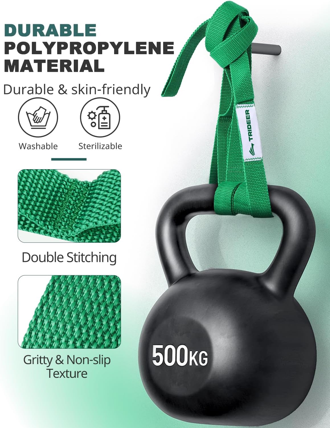 Trideer Yoga Block & Strap Set, Foam Yoga Block with 10-Loop Stretching Strap for Flexibility, Balance, Support & Rec... - Image 2