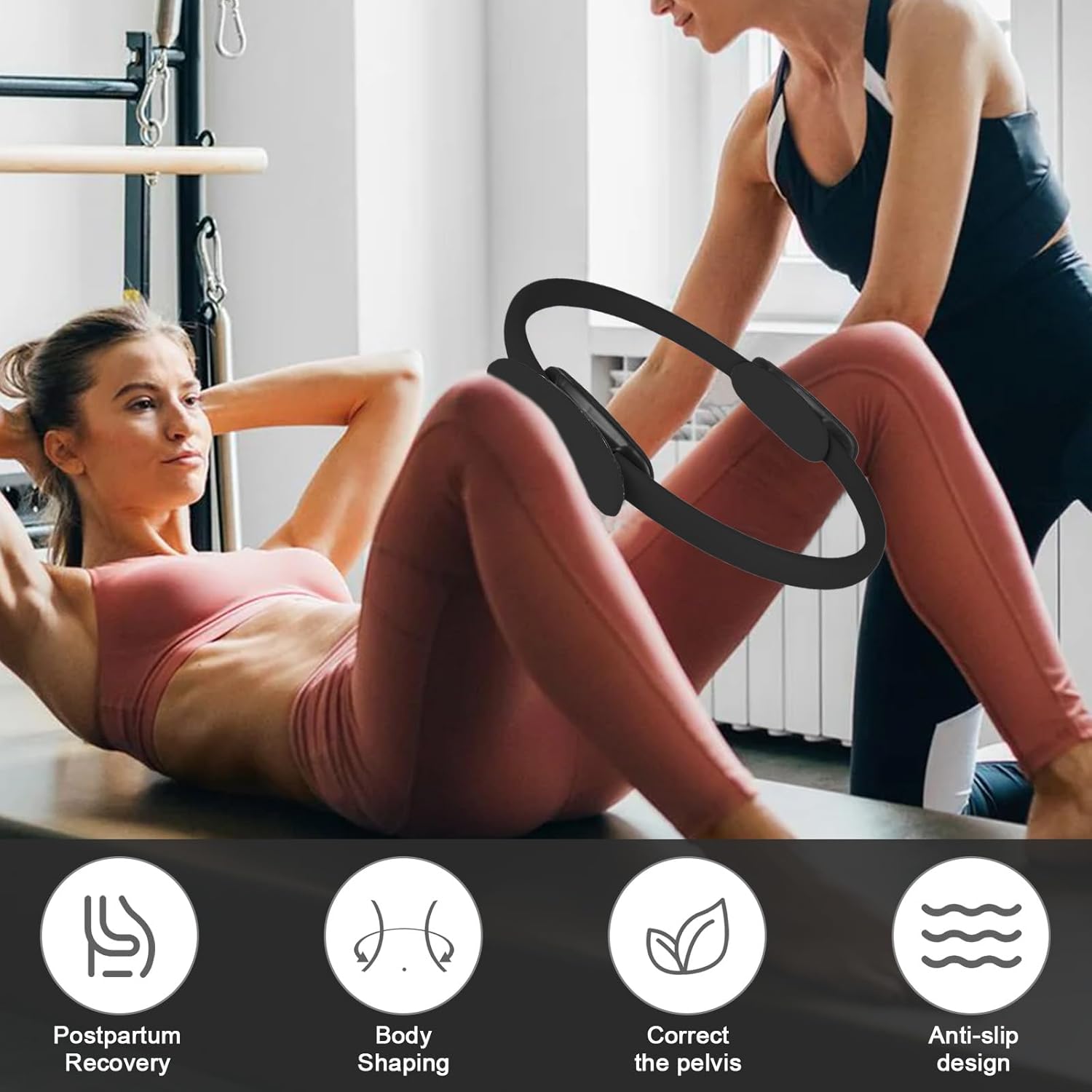 Upgrade Pilates Ring Fitness Circle,Lightweight & Durable Foam Padded Handles, Flexible Resistance Exercise Equipment... - Image 5