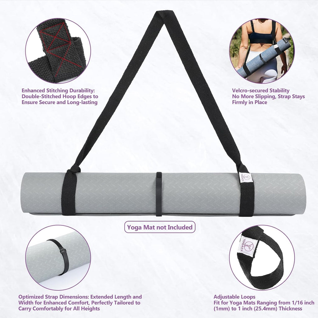 YOGAER Yoga Mat Carrier Strap, Adjustable Thick Straps Sling for Carrying Large Mats, Stretching Band - Image 5