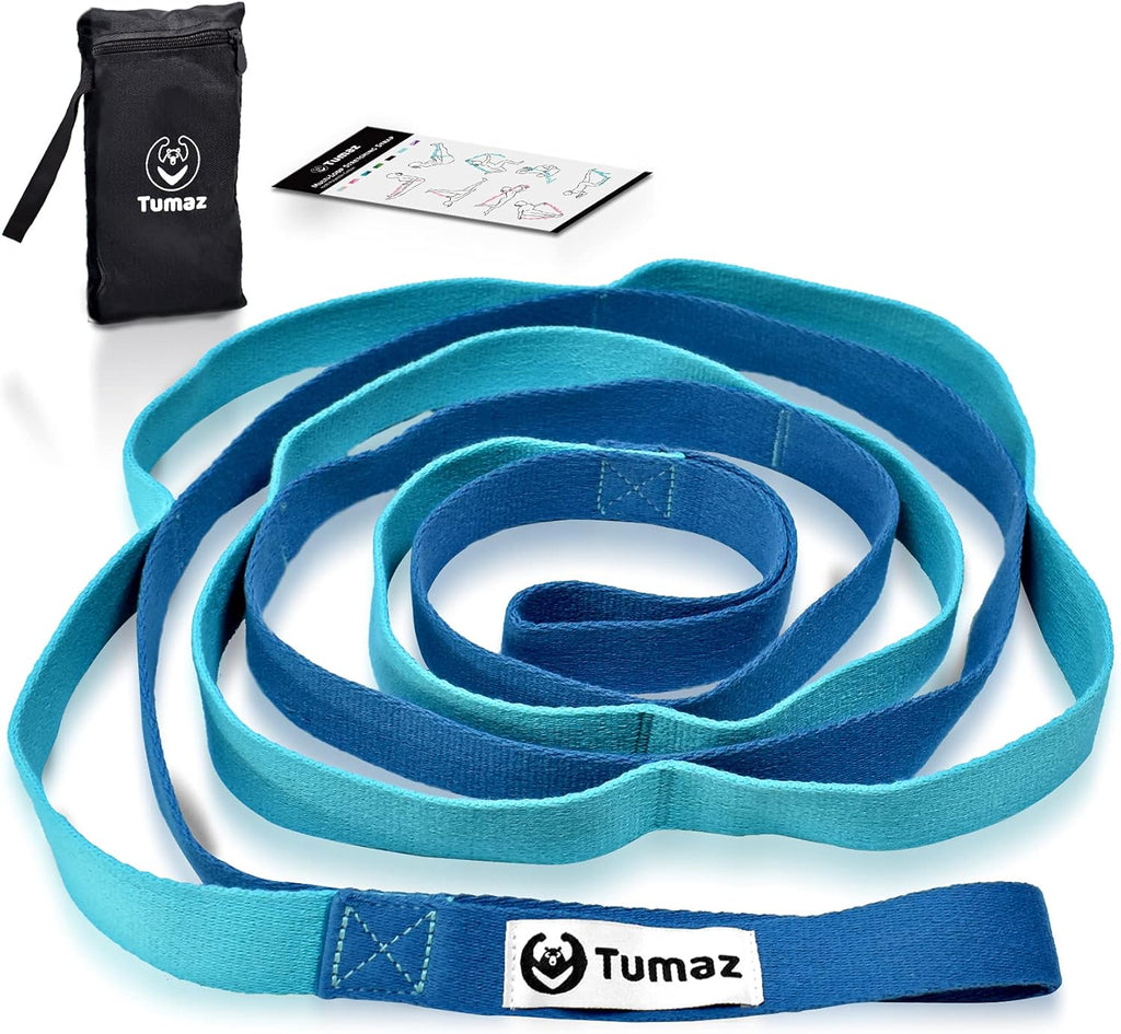 Tumaz Yoga & Stretching Essentials Bundle: 10-Loop Non-Elastic Stretch Strap for Physical Therapy, Yoga, Pilates & 2-... - Image 6