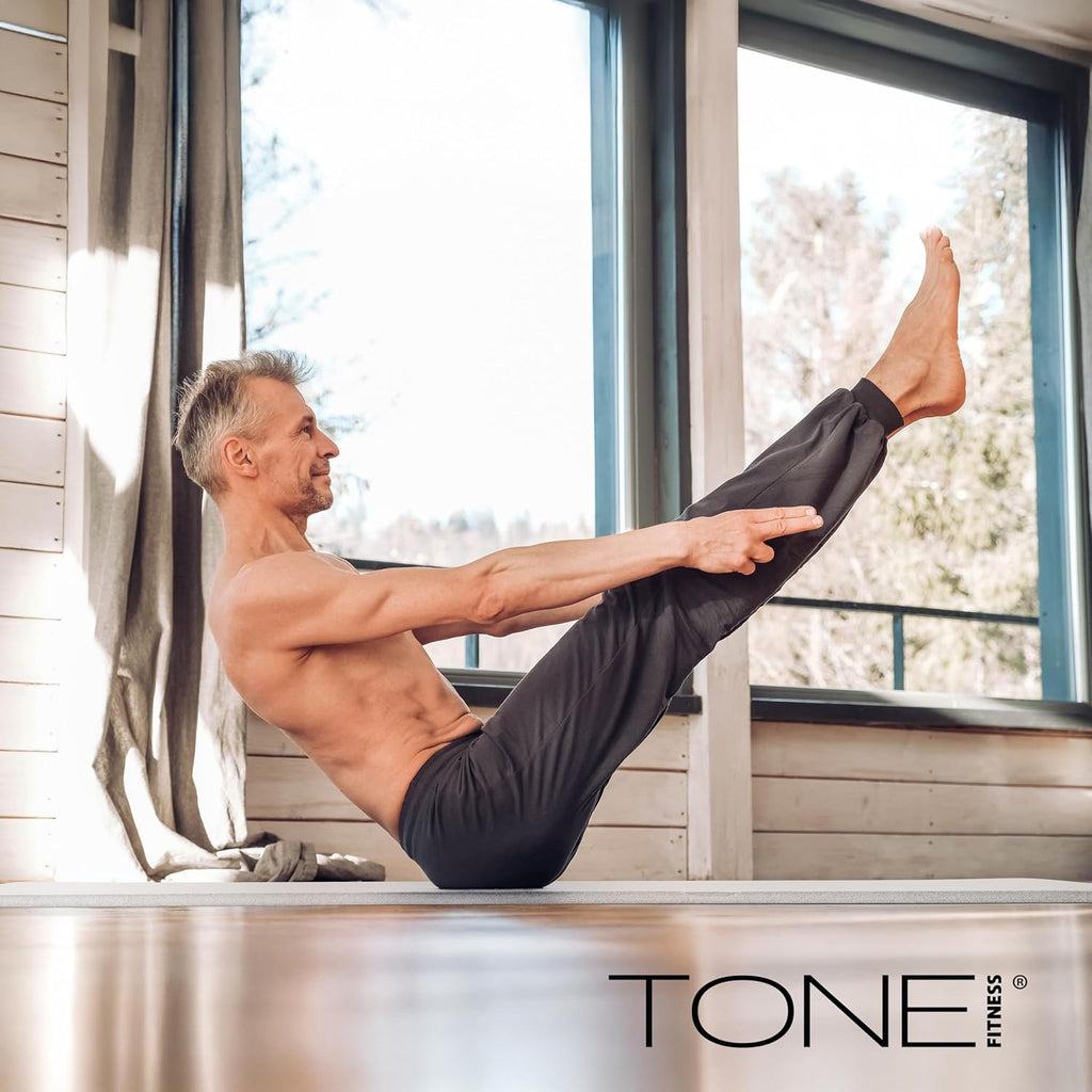Tone Fitness 1-Inch Thick Yoga Mat | High-Density, Non-slip Exercise Mat with Carrying Strap for Yoga, Pilates, & Hom... - Image 5