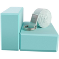 MEISONG Yoga Blocks 2 Pack Set - (Yoga Block with 1 Yoga Strap) High Density Soft EVA Foam Block for Yoga, General Fi...
